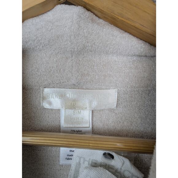 NWT Barefoot Dreams Cozychic Ultra Lite Cowlneck Poncho Ivory Sand S/M - Picture 3 of 9